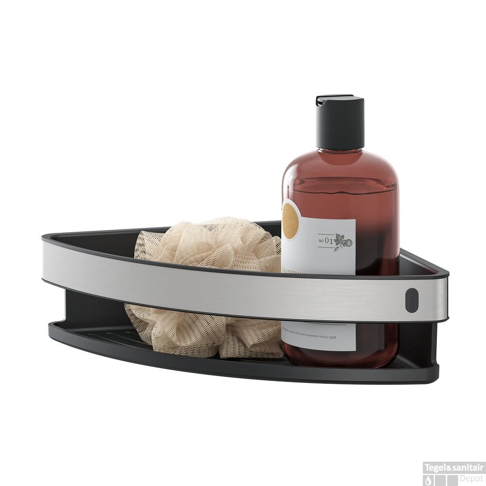 Douchemand Hoek Tiger Cooper 21 Cm Zwart / RVS Geborsteld