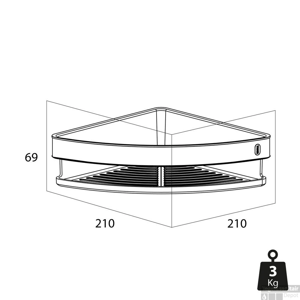 Douchemand Hoek Tiger Cooper 21 Cm Zwart / RVS Geborsteld - Afbeelding 5