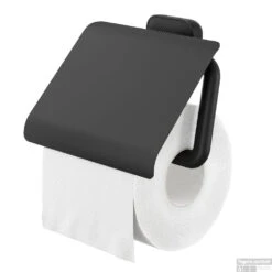 Toiletrolhouder Tiger Carv Met Klep Zwart