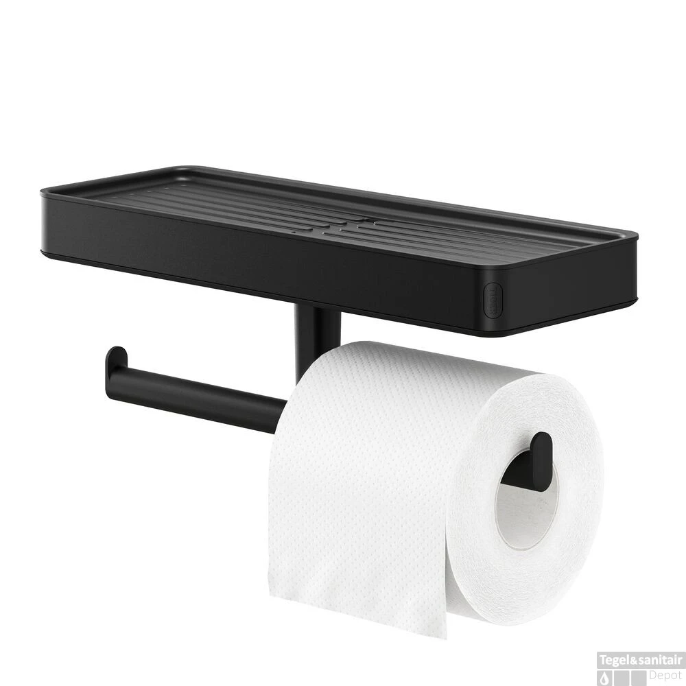 Toiletrolhouder Tiger Carv Met Planchet Zwart
