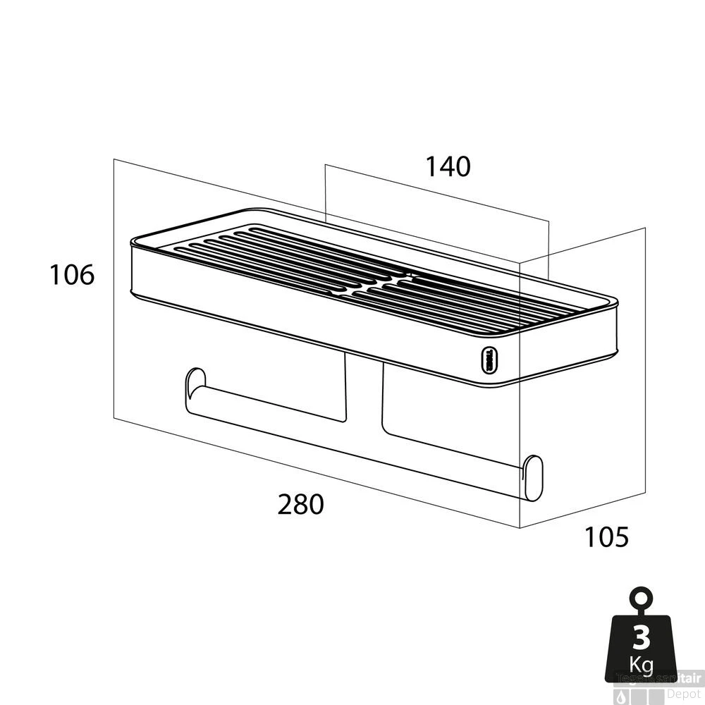Toiletrolhouder Tiger Carv Met Planchet Zwart - Afbeelding 5