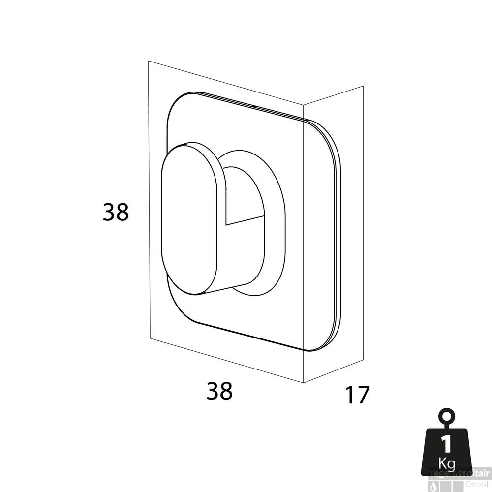 Handdoekhaak Medium Tiger Carv Met Zelfklevende Wandsteun Zwart - Afbeelding 4