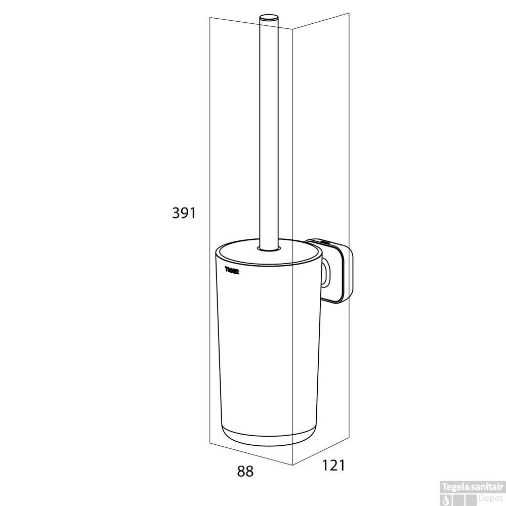 Toiletborstel Tiger Carv Met Houder Zwart - Afbeelding 4