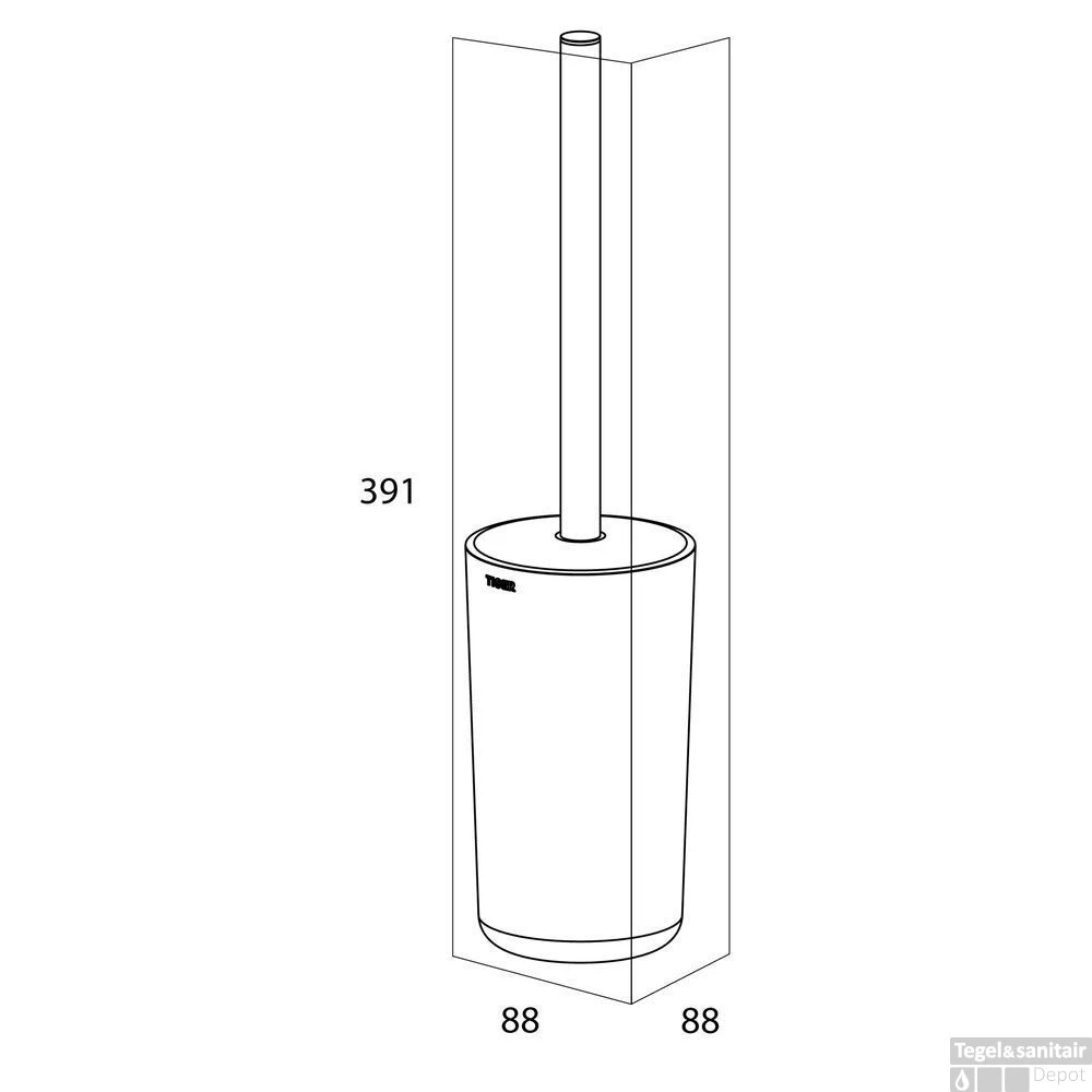 Toiletborstel Met Houder Tiger Carv Vrijstaand Zwart - Afbeelding 4