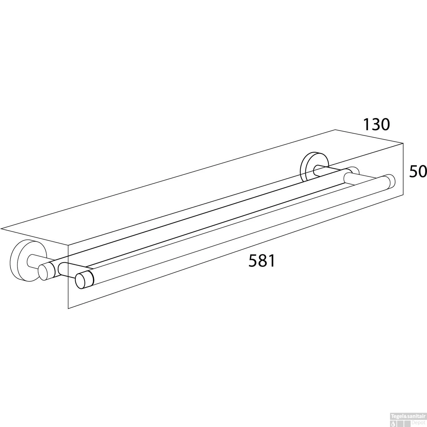 Badhanddoekrek Dubbel Tiger Boston 58 Cm RVS - Afbeelding 3