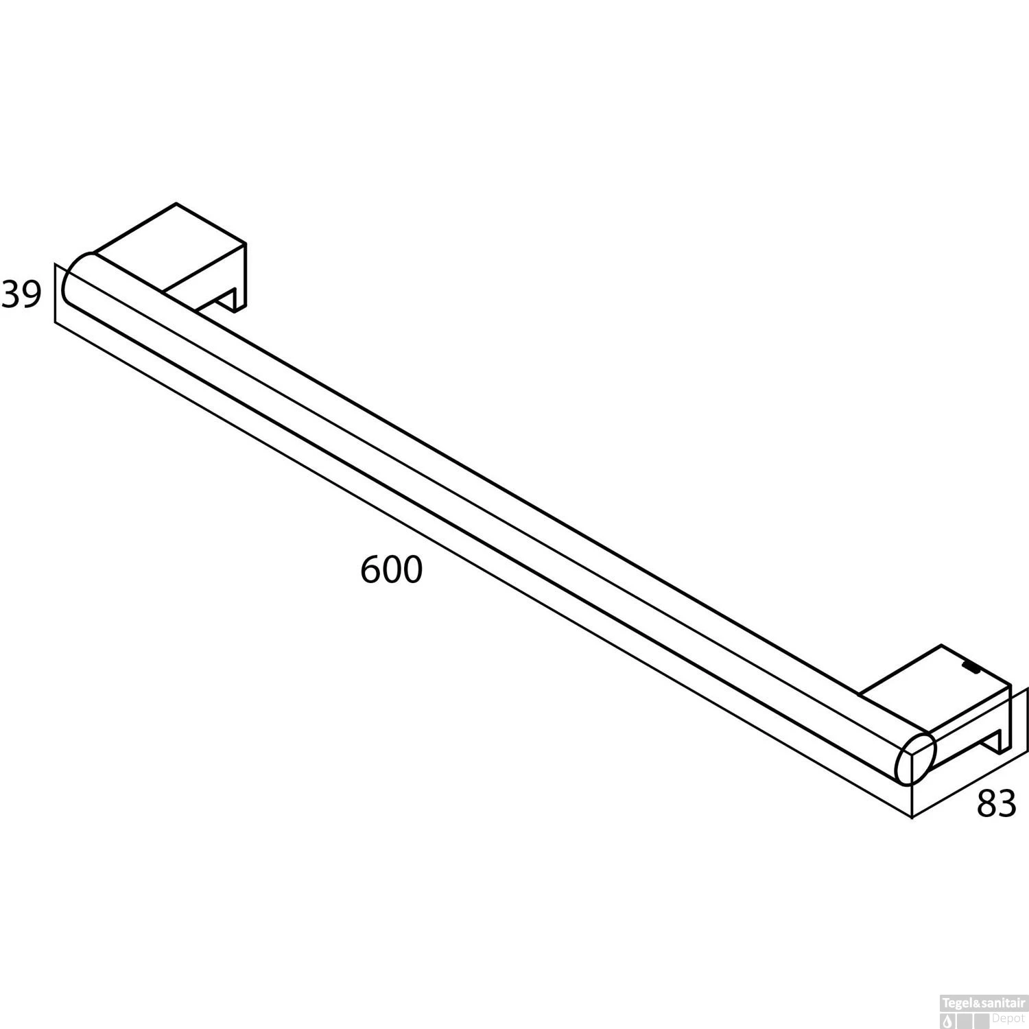 Badhanddoekrek Tiger Bold 60 Cm Zwart - Afbeelding 3
