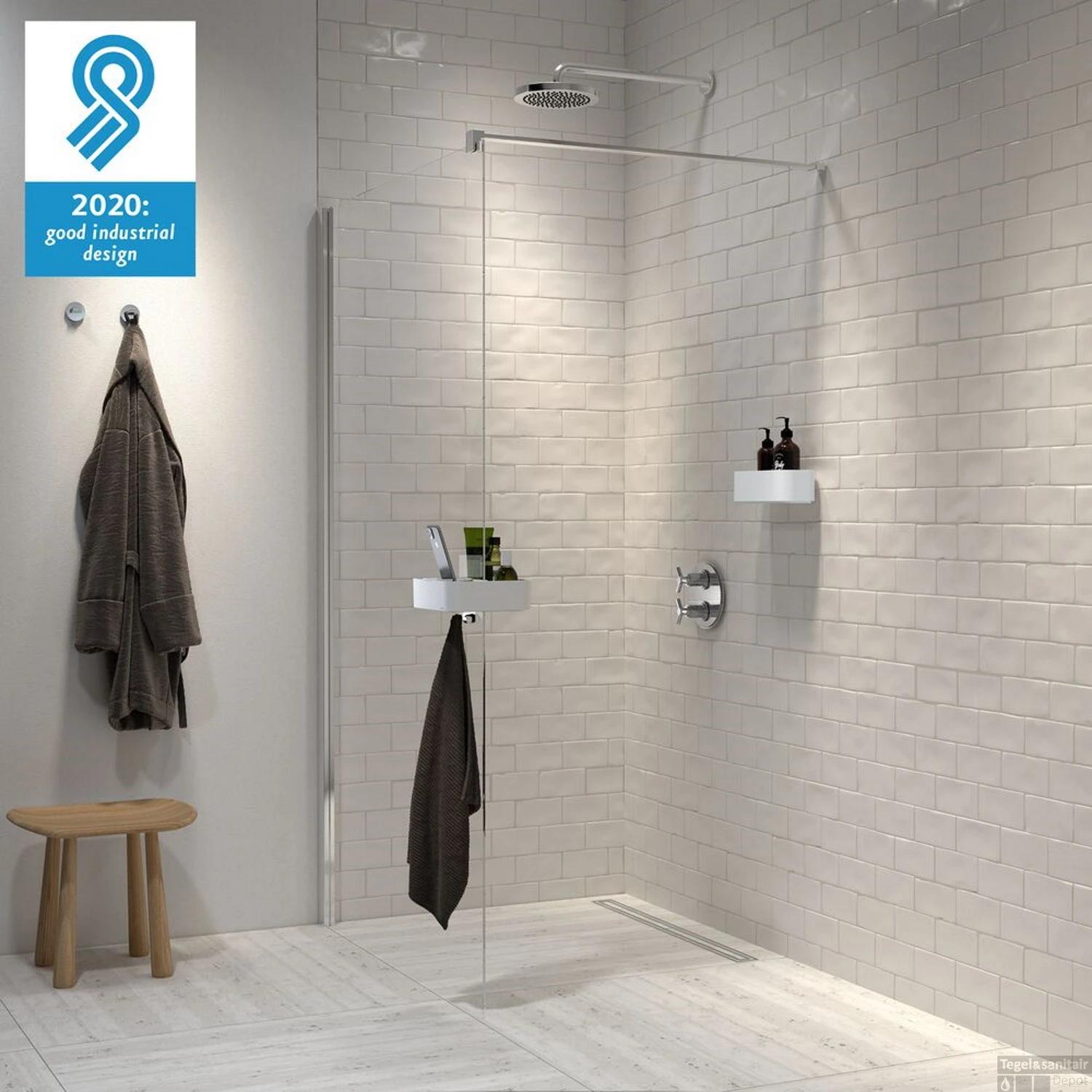 Douchemand Tiger 2-Store Voor Douchewand Met Telefoonhouder Wit - Afbeelding 5