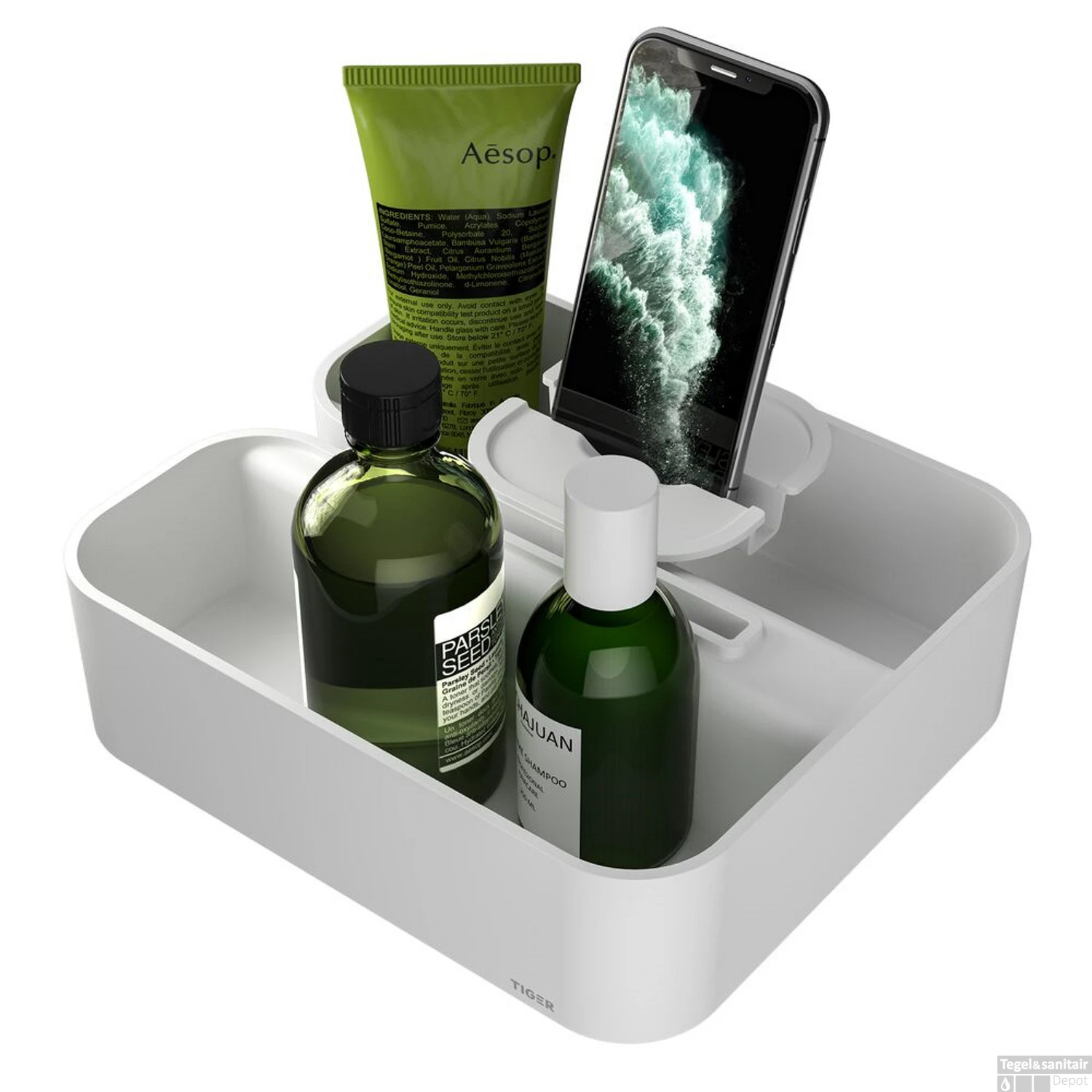 Douchemand Tiger 2-Store Voor Douchewand Met Telefoonhouder Wit - Afbeelding 2