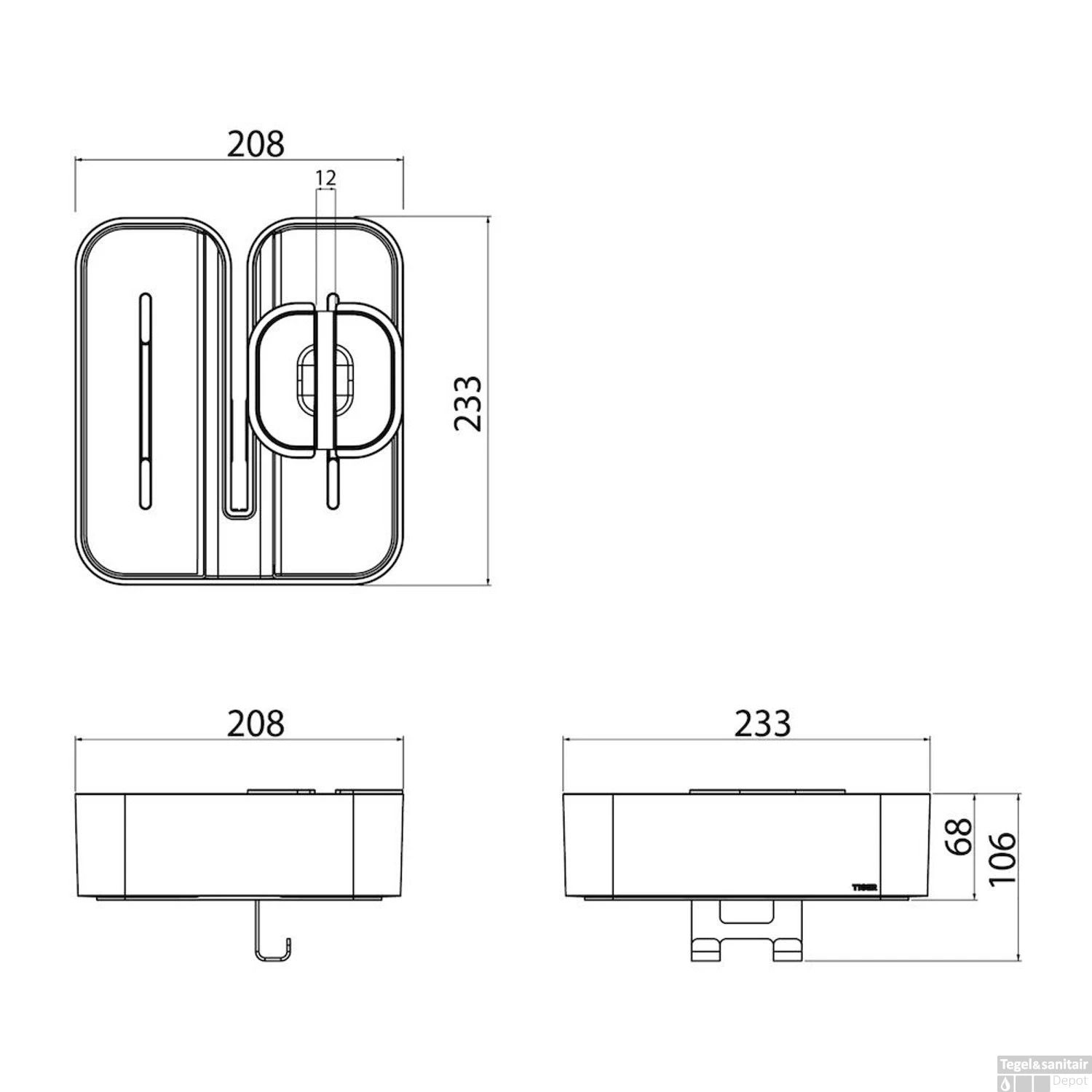 Douchemand Tiger 2-Store Voor Douchewand Met Telefoonhouder Wit - Afbeelding 7