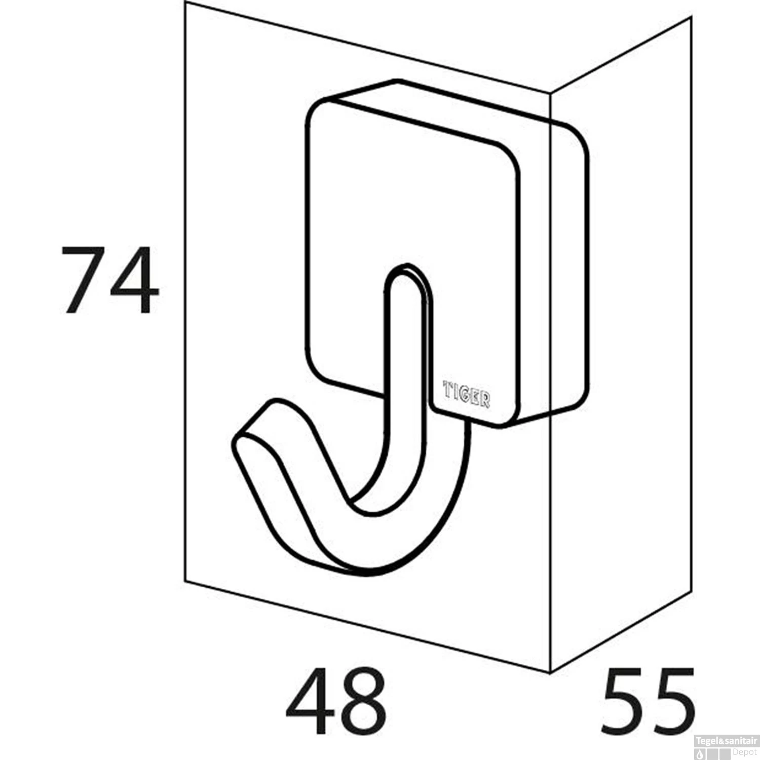 Haak Groot Tiger Impuls Chroom - Afbeelding 3