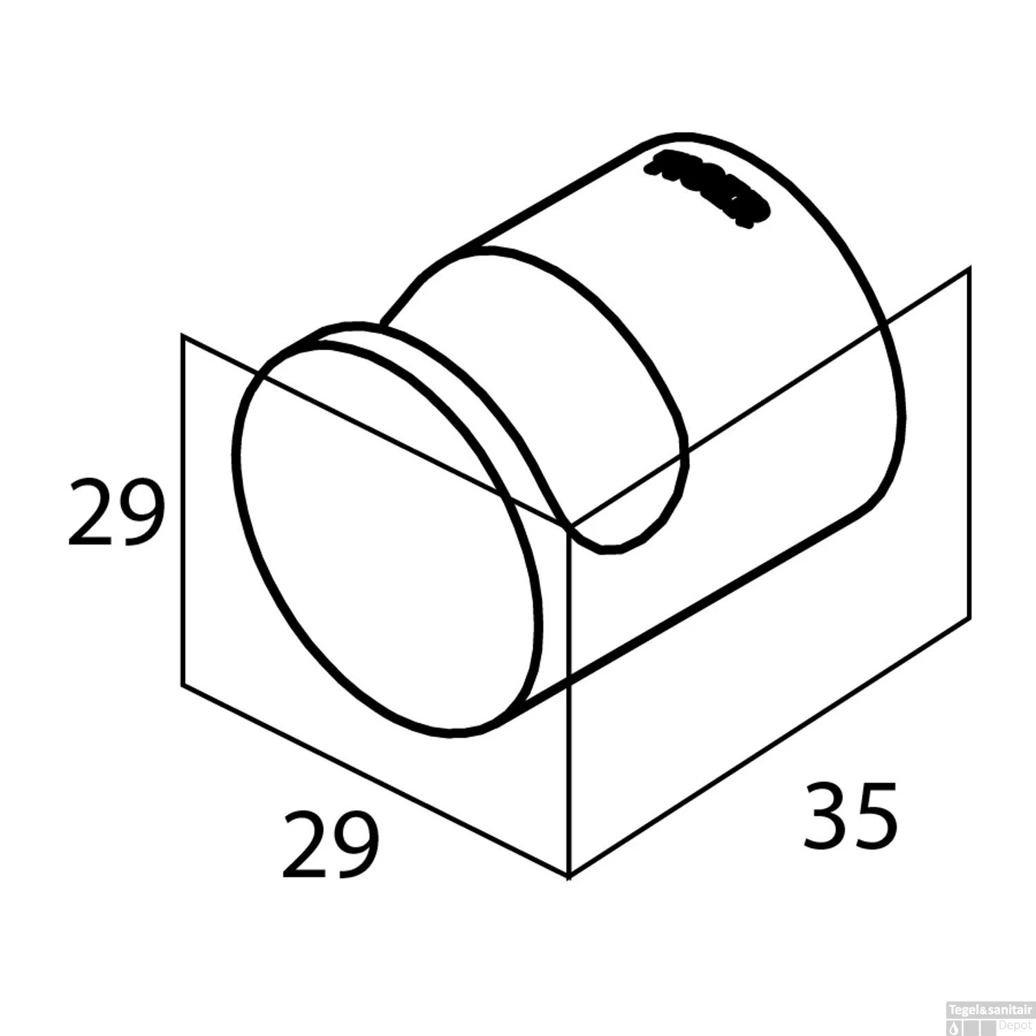 Handdoekhaak Tiger Bold Medium Rond Mat Zwart - Afbeelding 3