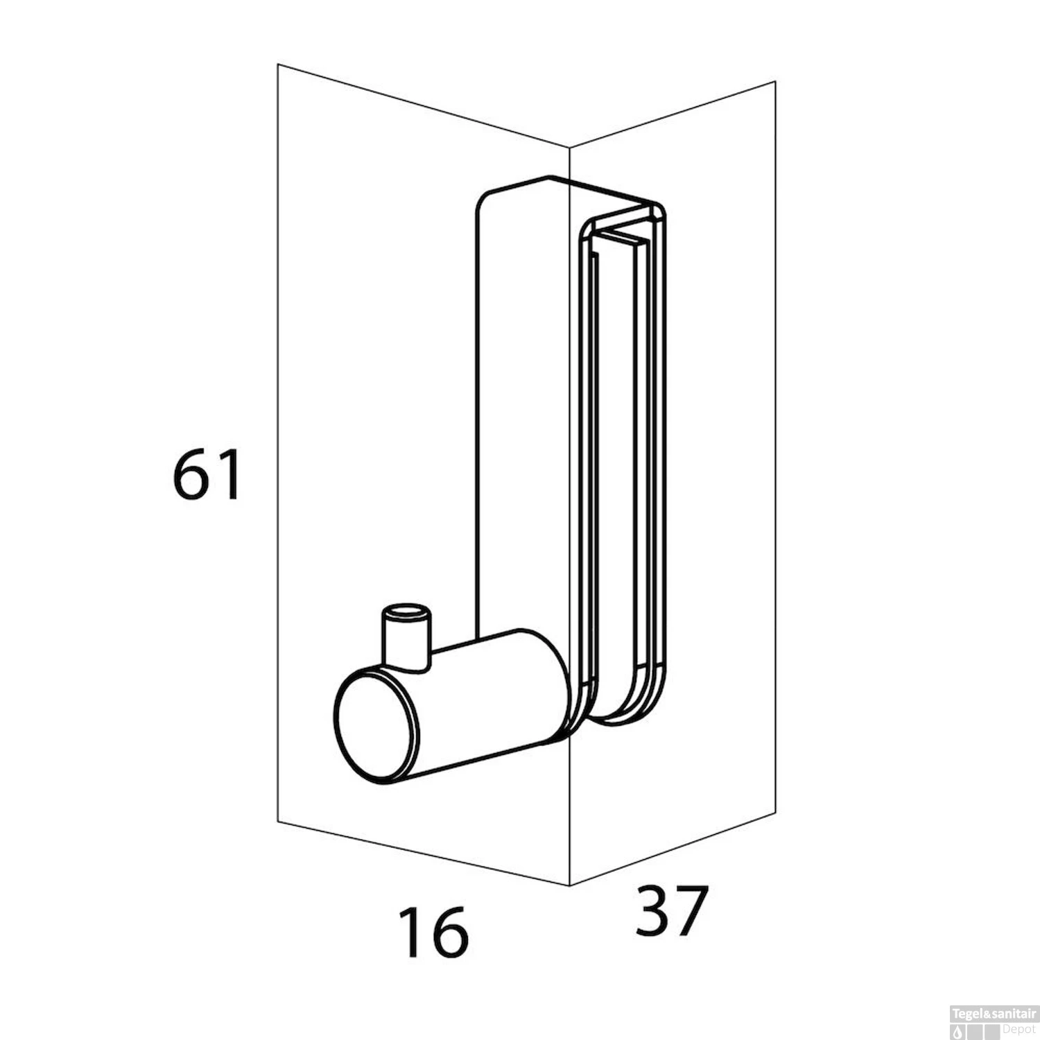 Handdoekhaak Tiger Rhino Deurhangend RVS - Afbeelding 3