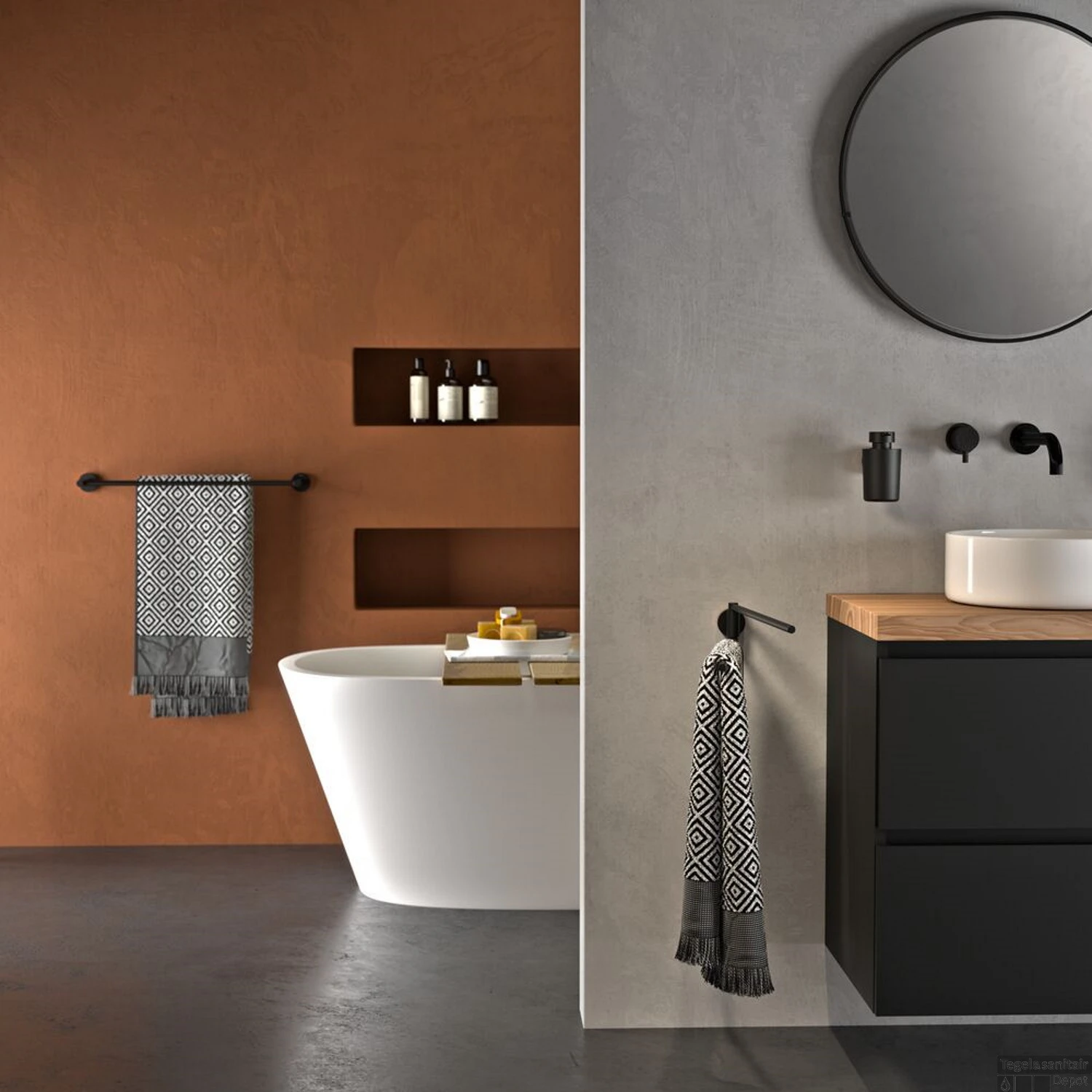 Handdoekrek Tiger Urban Dubbel Zwart - Afbeelding 2