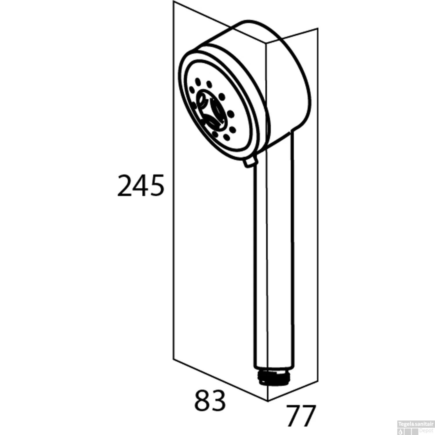 Handdouche Tiger Boston Massage 3 Standen RVS - Afbeelding 3