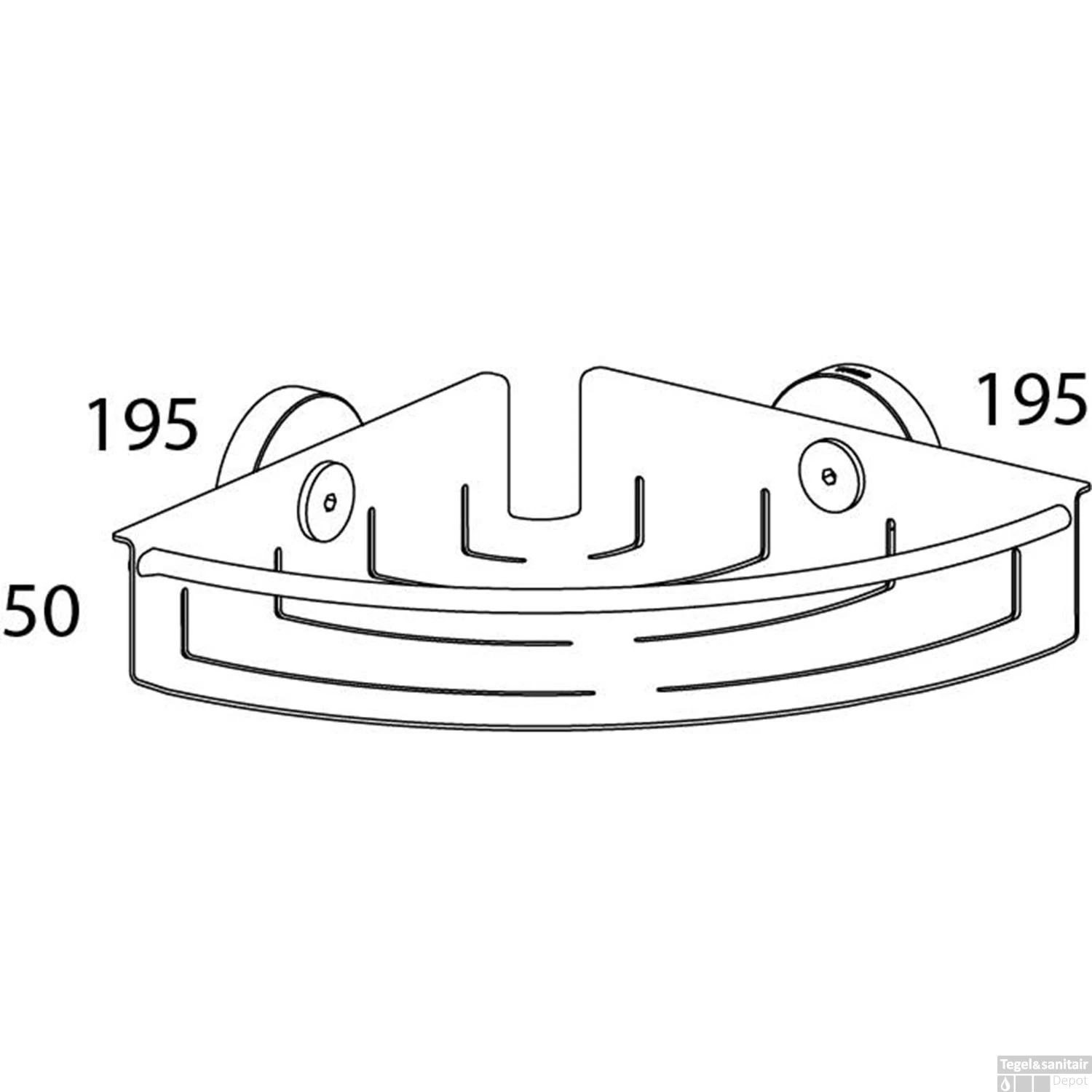 Hoekkorf Tiger Boston Klein RVS Glans - Afbeelding 3
