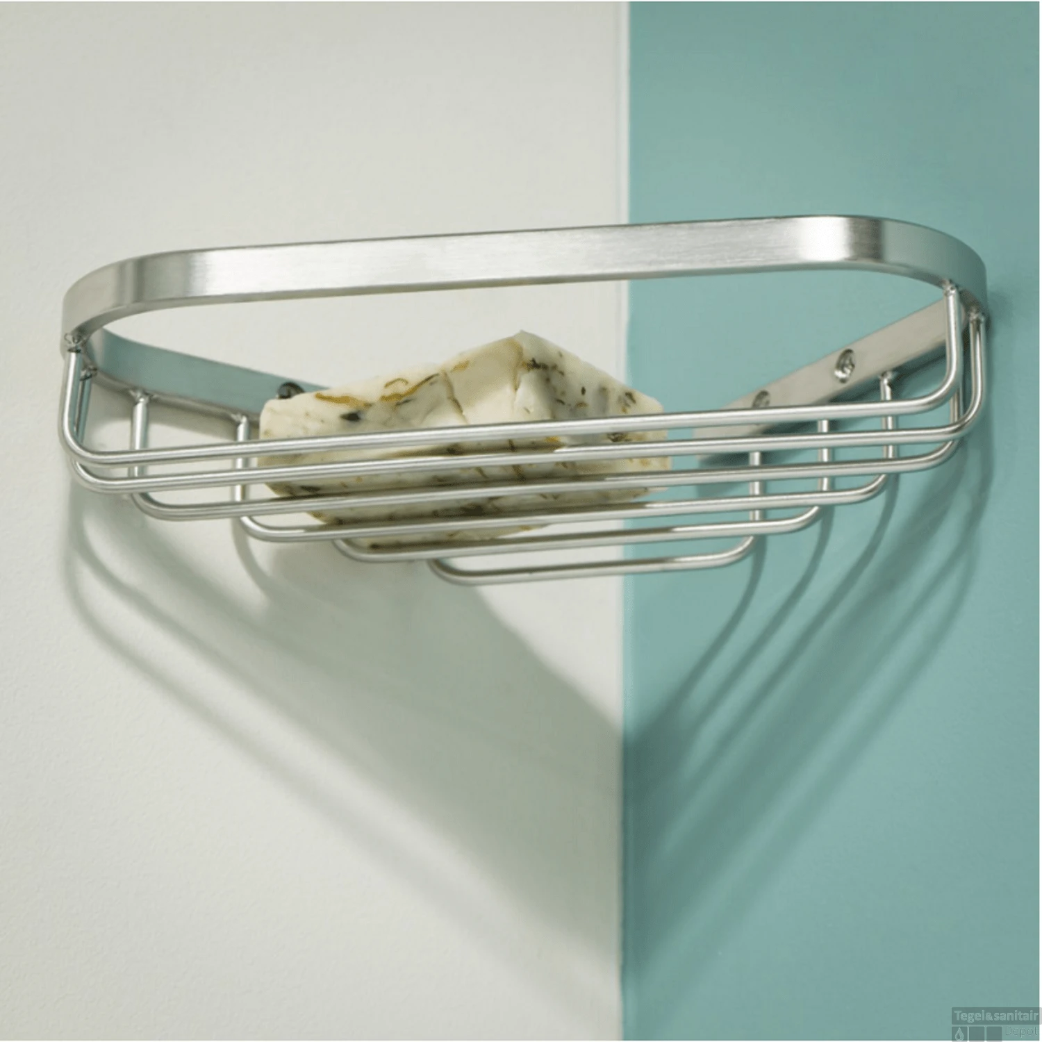 Hoekzeephouder Groot Tiger Exquisit RVS Geborsteld - Afbeelding 3