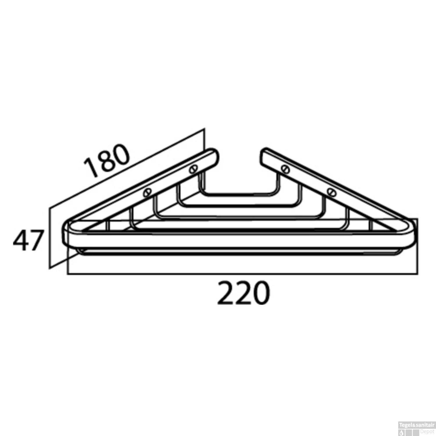 Hoekzeephouder Groot Tiger Exquisit RVS Geborsteld - Afbeelding 4