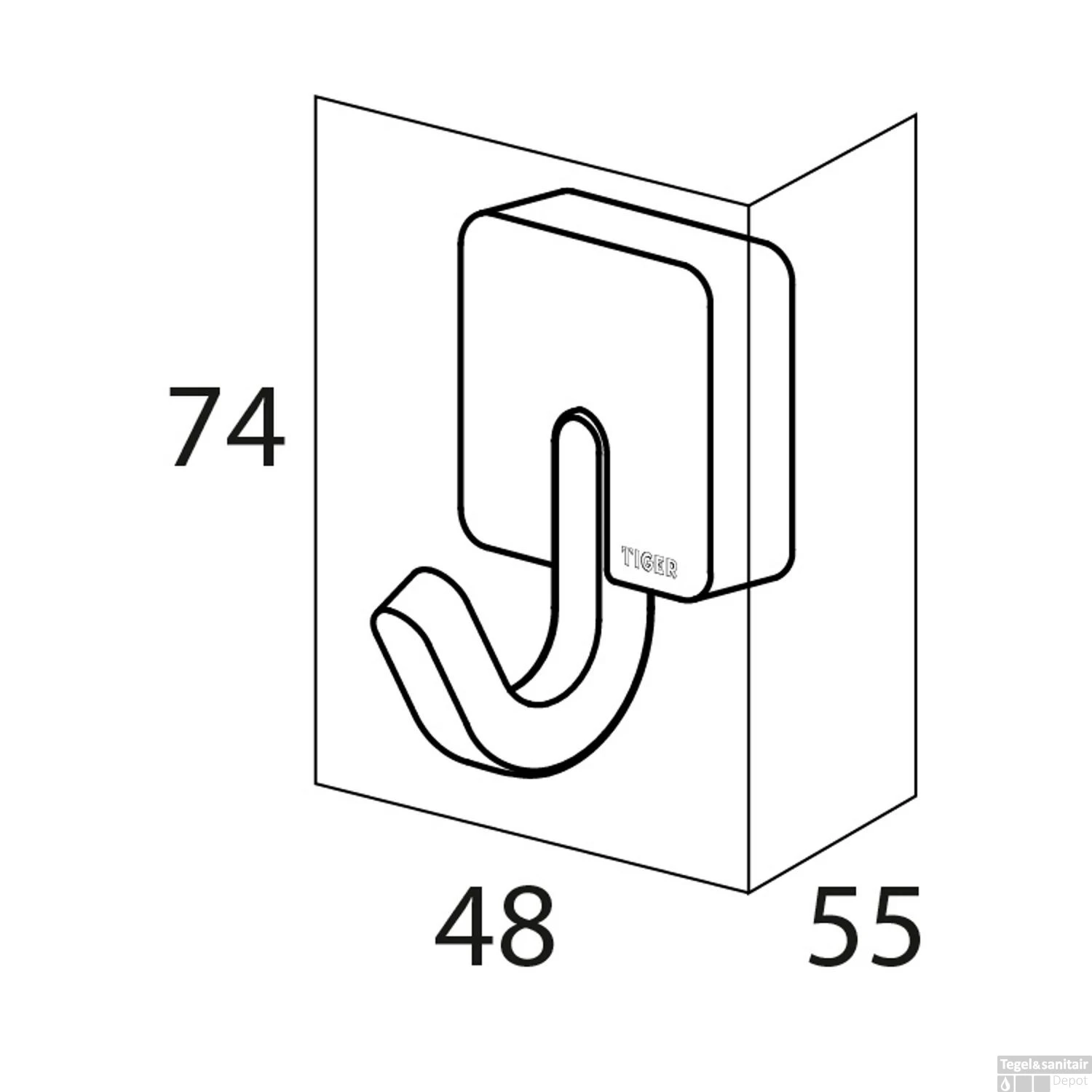Kledinghaak Tiger Impuls Groot RVS Geborsteld - Afbeelding 2