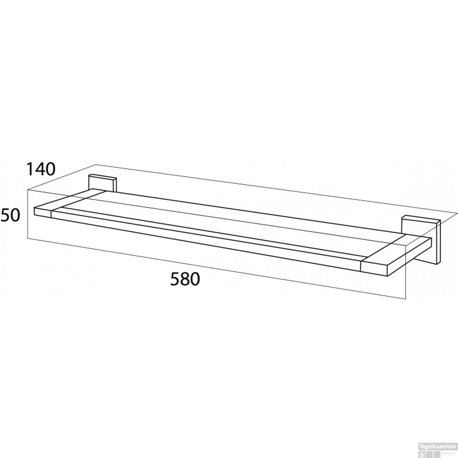 Planchet Tiger Items 58cm RVS - Afbeelding 2