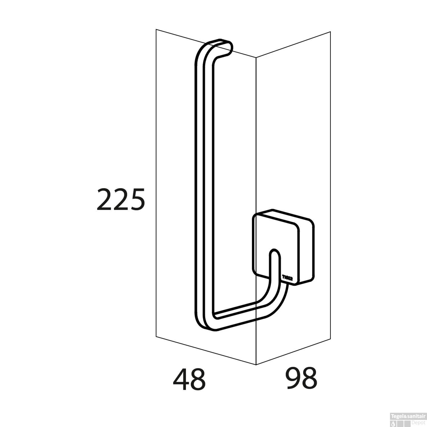 Reserve Toiletrolhouder Tiger Impuls Muur RVS Geborsteld - Afbeelding 2