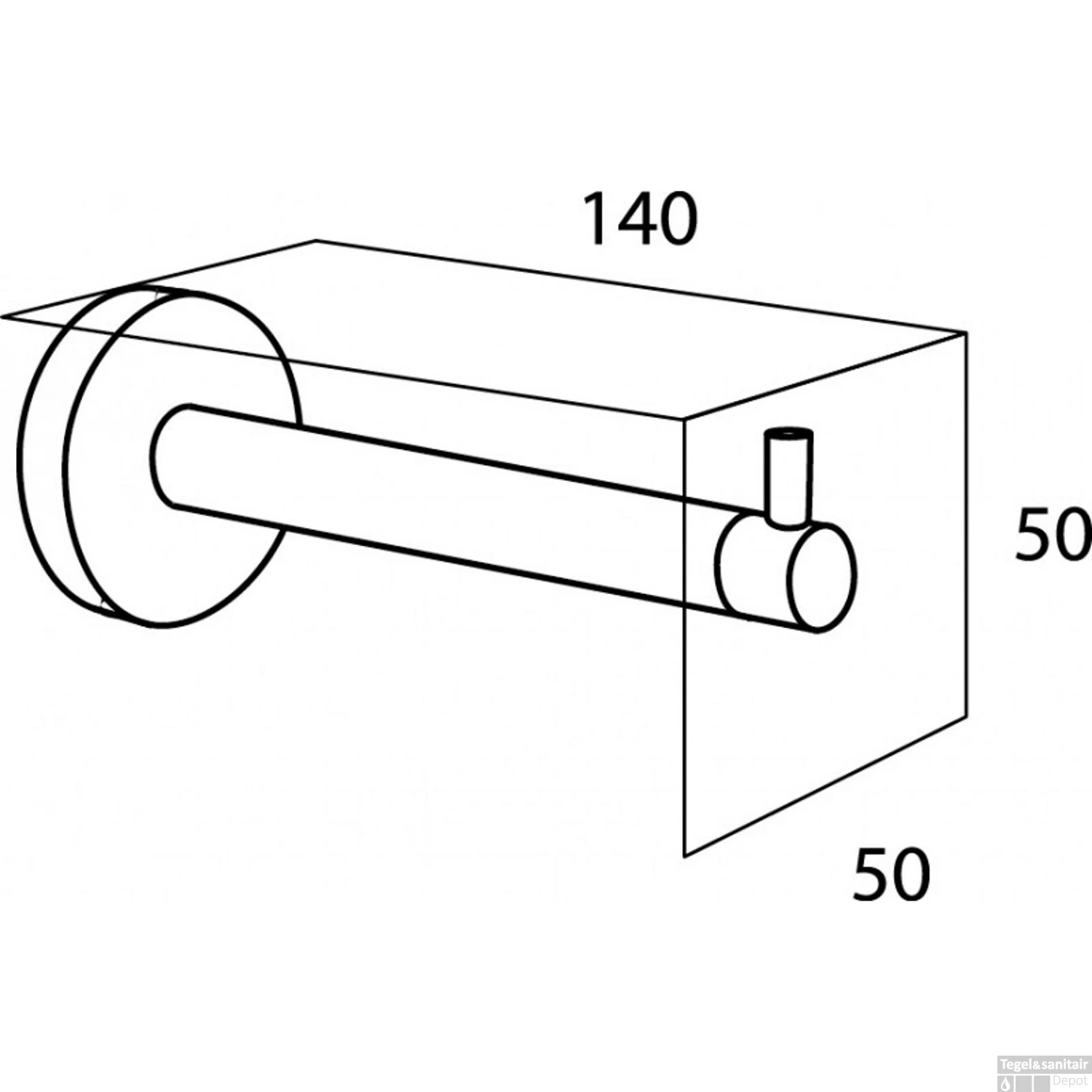Reserve Toiletrolhouder Tiger Boston Muur Chroom - Afbeelding 2