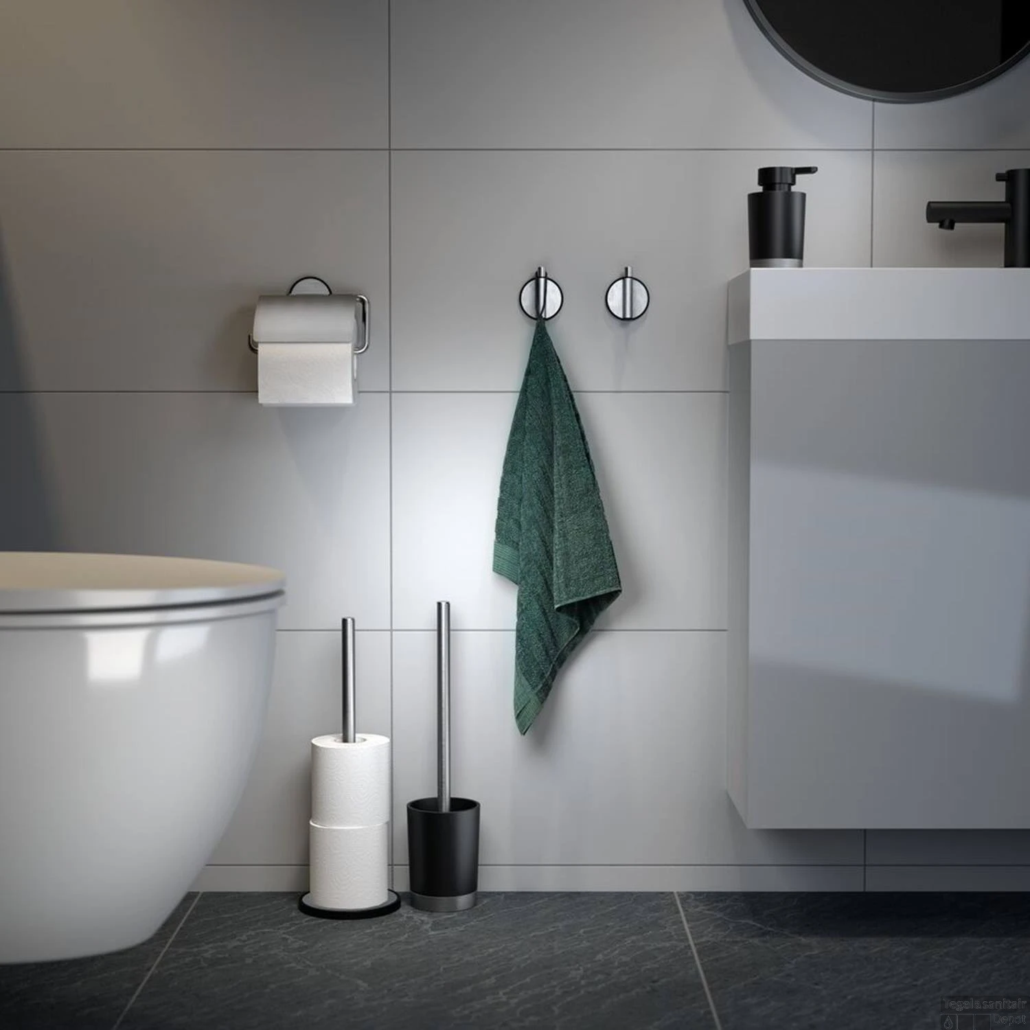 Reserverolhouder Tiger Tune Vrijstaand RVS Geborsteld/Zwart - Afbeelding 2