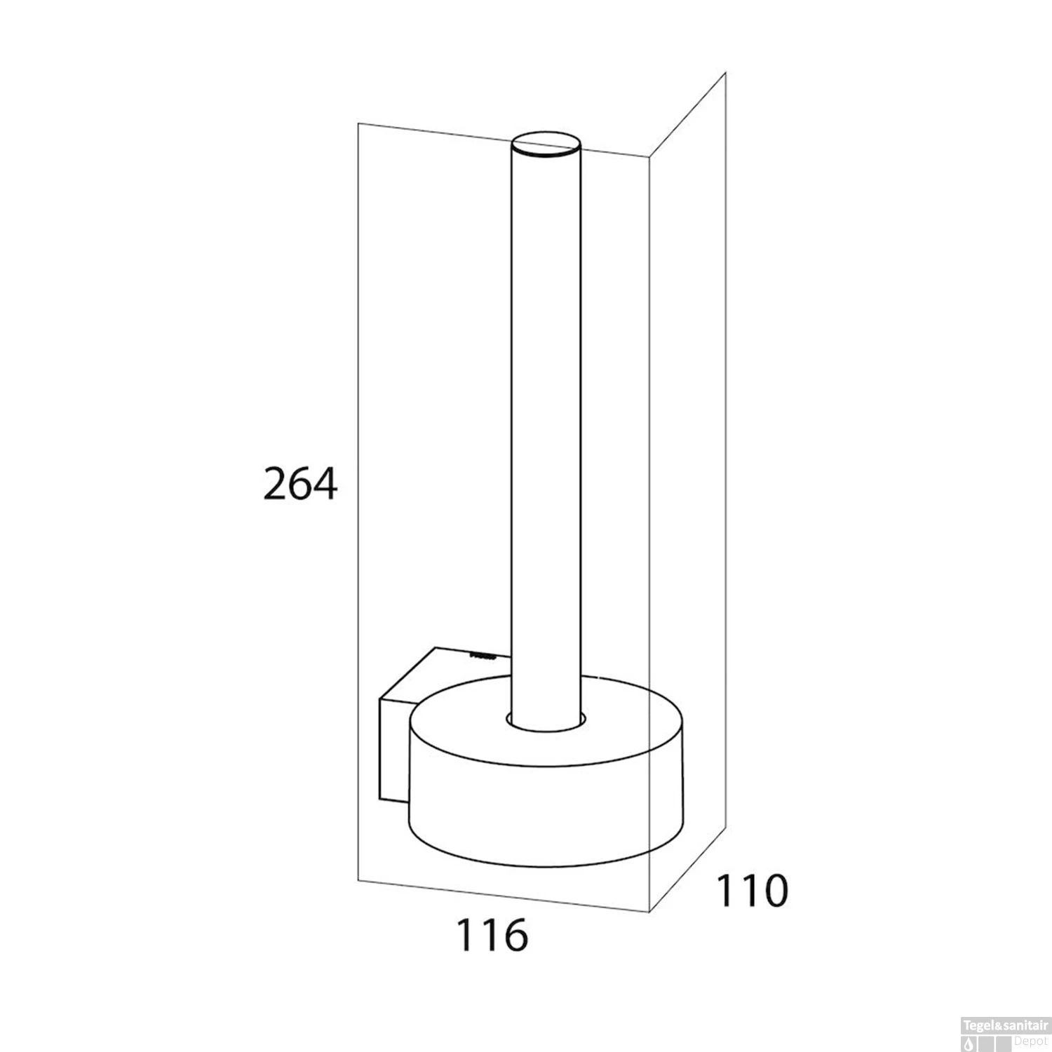 Reserve Toiletrolhouder Tiger Nomad Muur Rond Matzwart - Afbeelding 4
