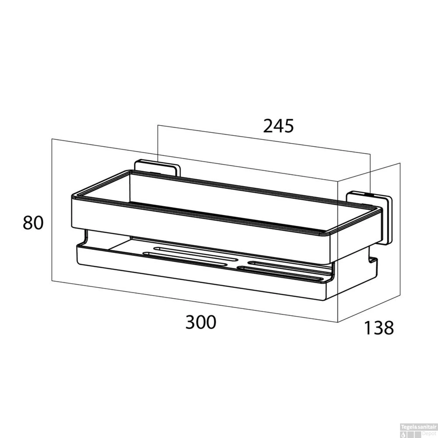 Tiger Dock Douchemand Recht Chroom 30x14x8 Cm - Afbeelding 5