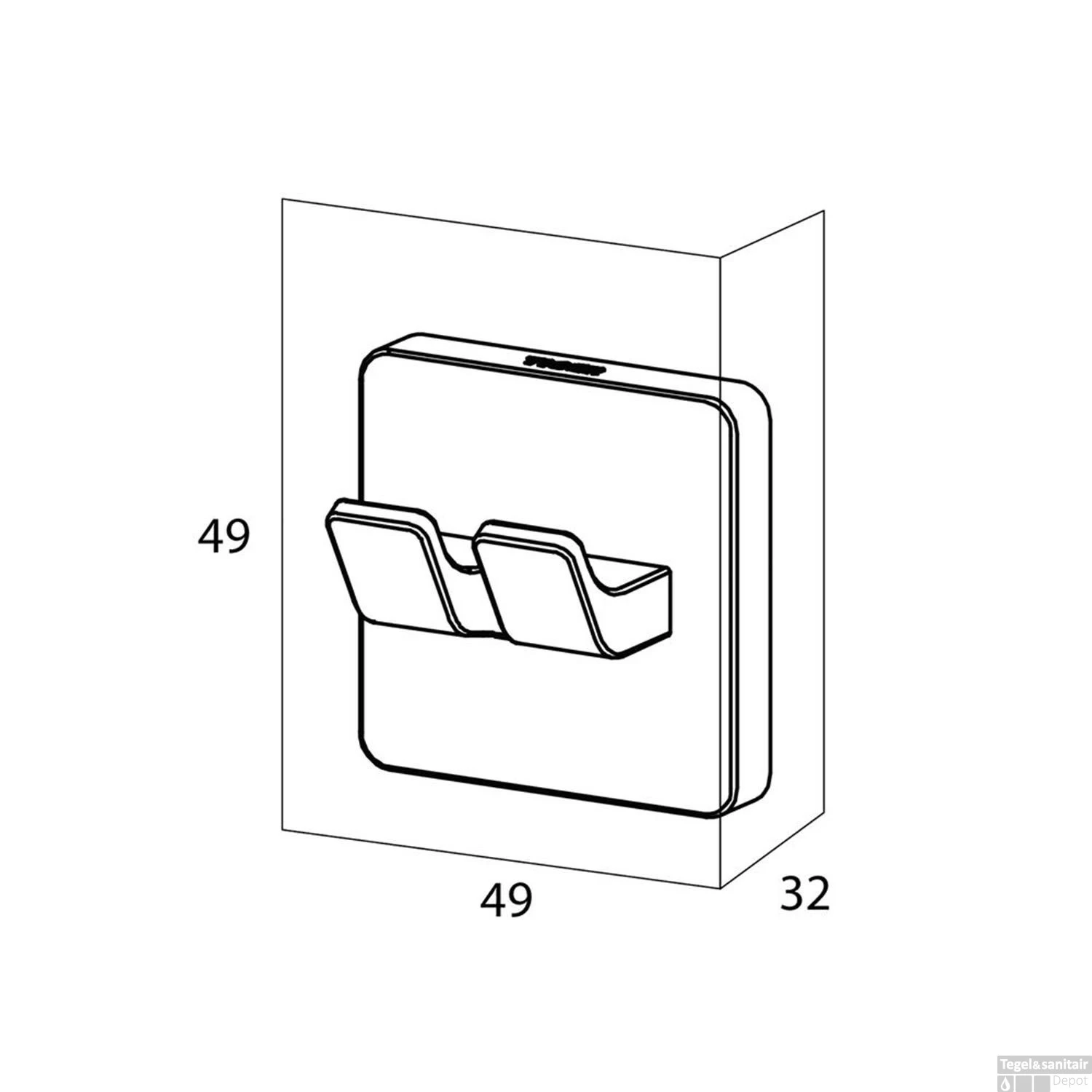 Tiger Dock Haak Groot Chroom - Afbeelding 7
