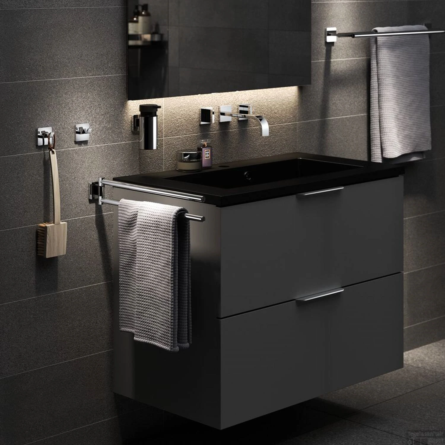 Tiger Dock Handdoekenrek 2 Armig Chroom 5x8x45 - Afbeelding 3