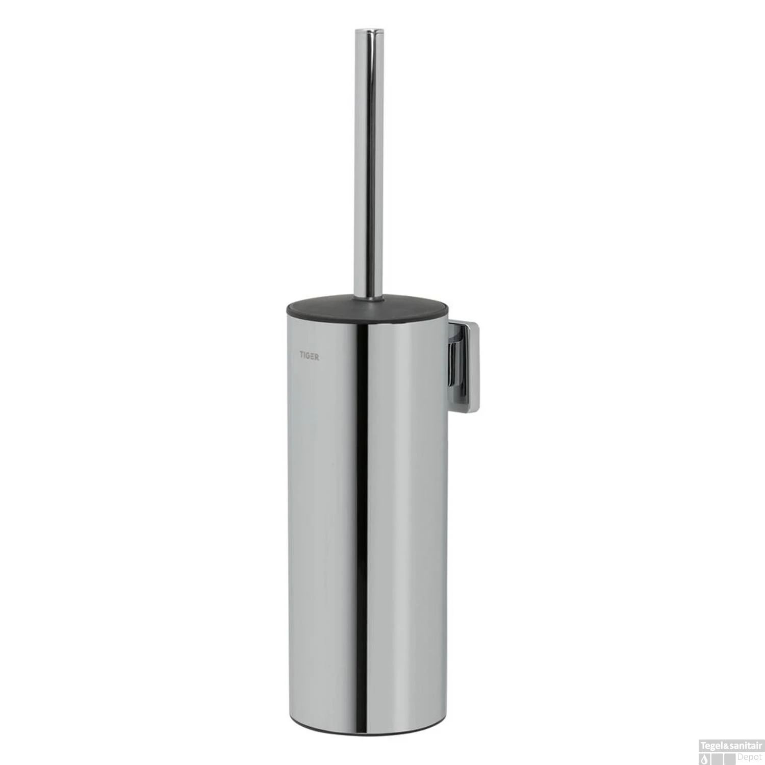 Tiger Dock Toiletborstel Met Houder Wandmodel Chroom 9x11x38 Cm - Afbeelding 2