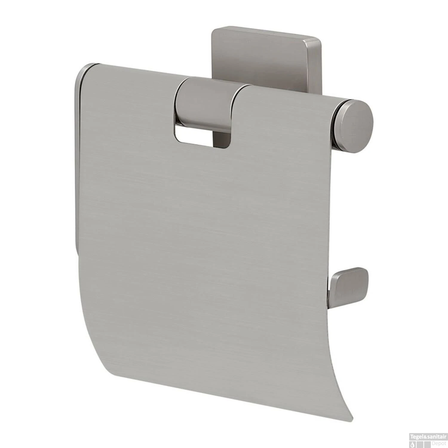 Tiger Dock Toiletrolhouder Met Klep RVS Geborsteld - Afbeelding 2