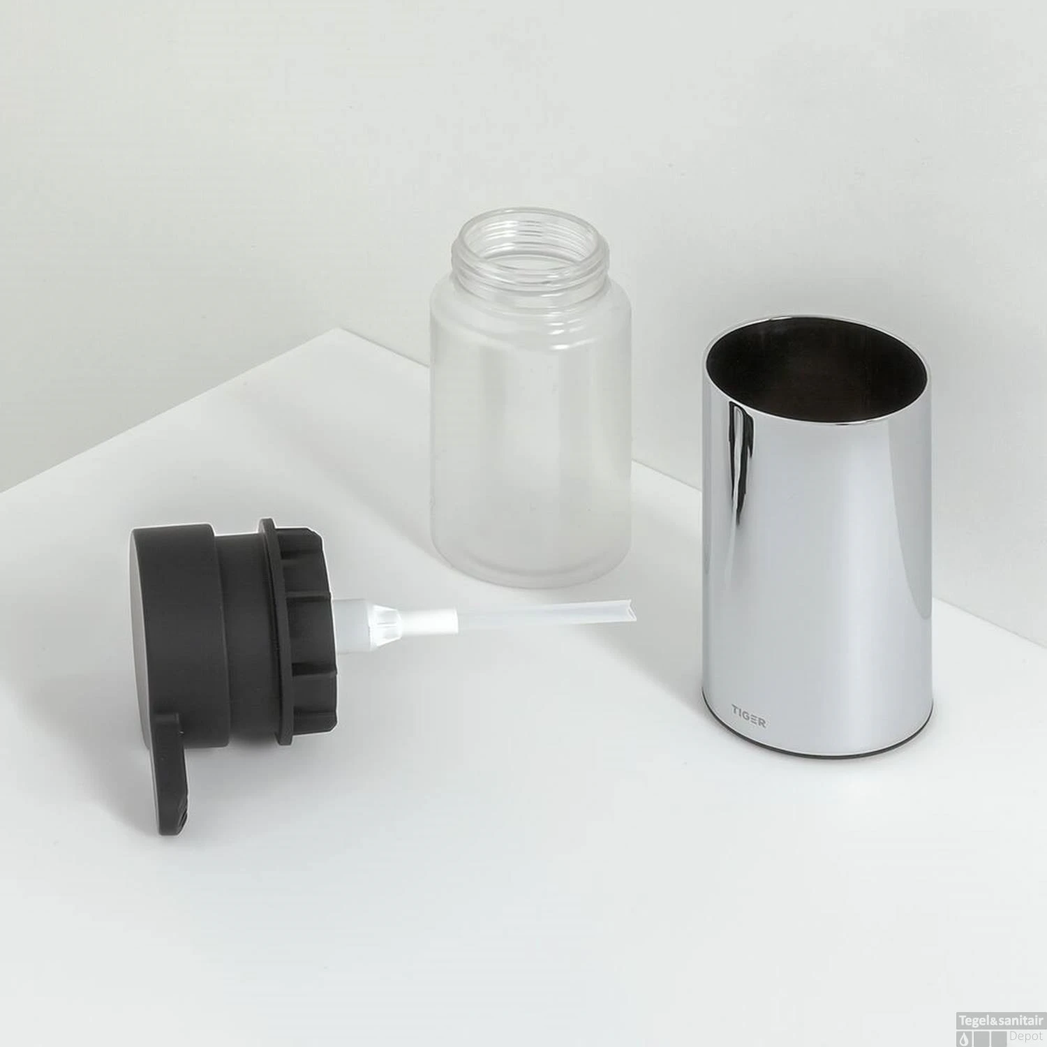 Tiger Dock Zeepdispenser Vrijstaand Chroom 13x8x5.5 Cm - Afbeelding 2