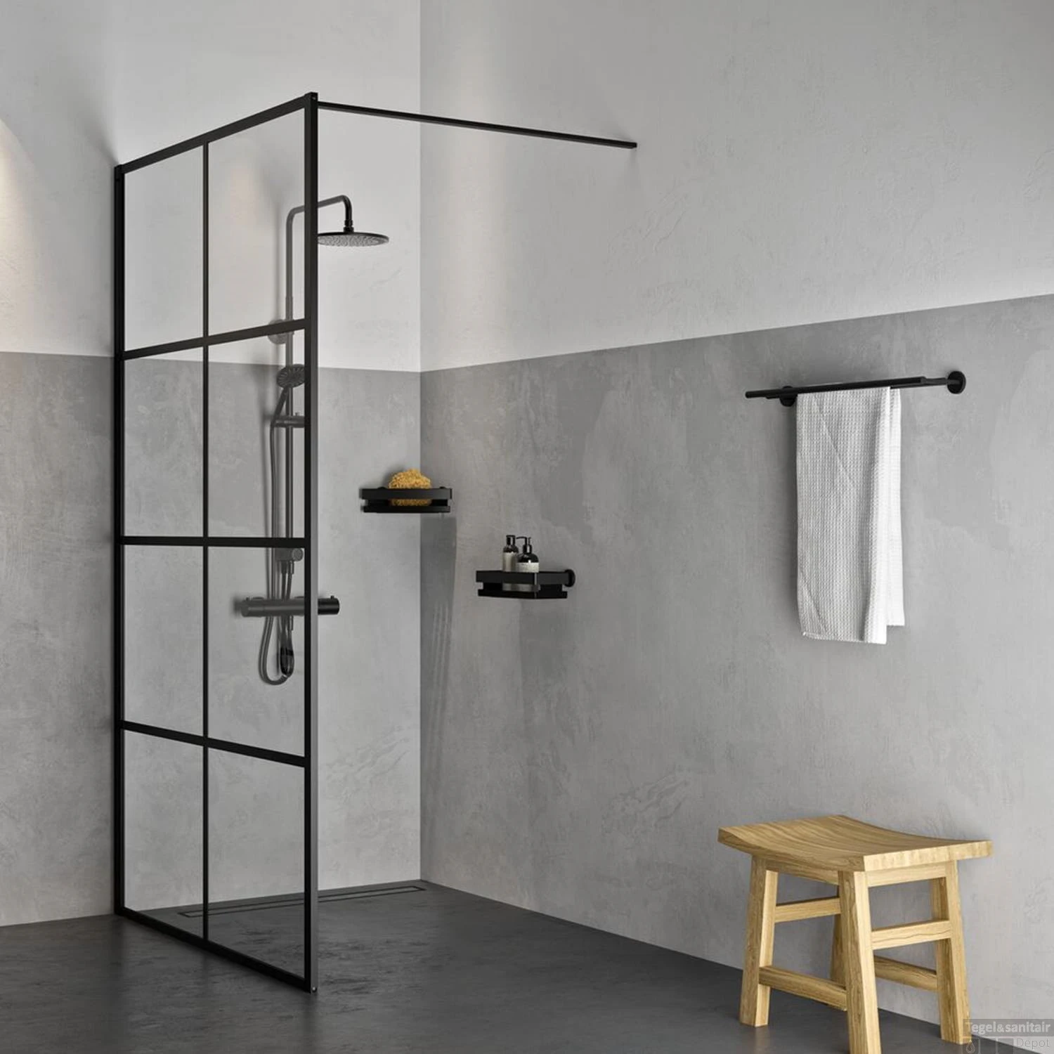 Tiger Noon Douchemand Hoek Mat Zwart - Afbeelding 3