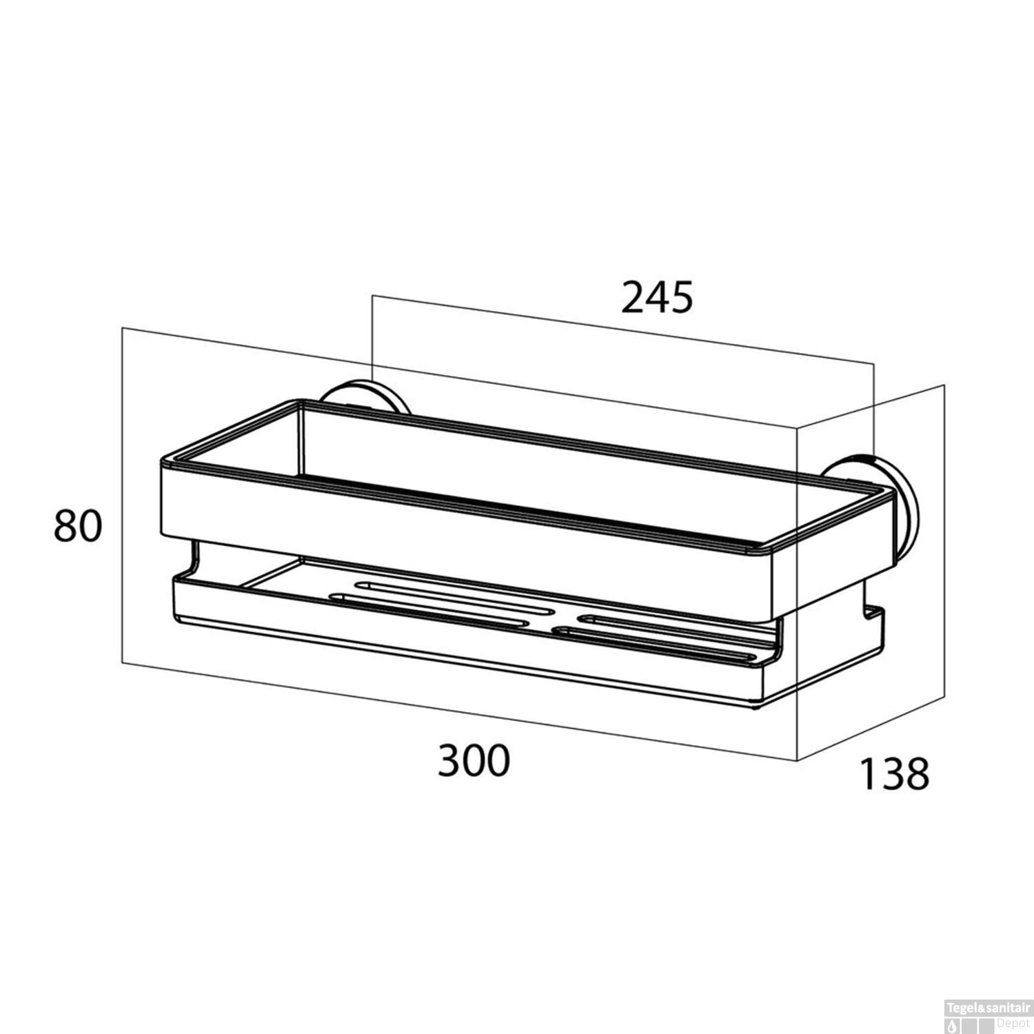 Tiger Noon Douchemand Recht Chroom 30x14x8 Cm - Afbeelding 5