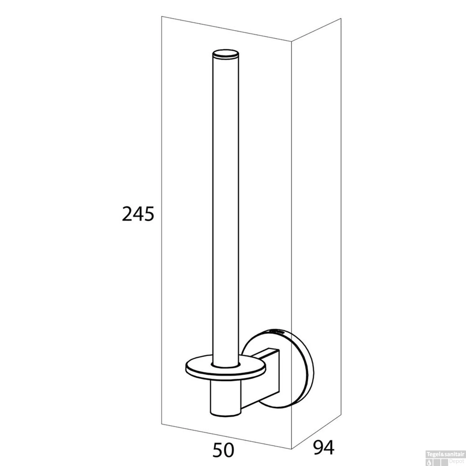Tiger Noon Reserverolhouder RVS Geborsteld 24x5x9.5 Cm - Afbeelding 5