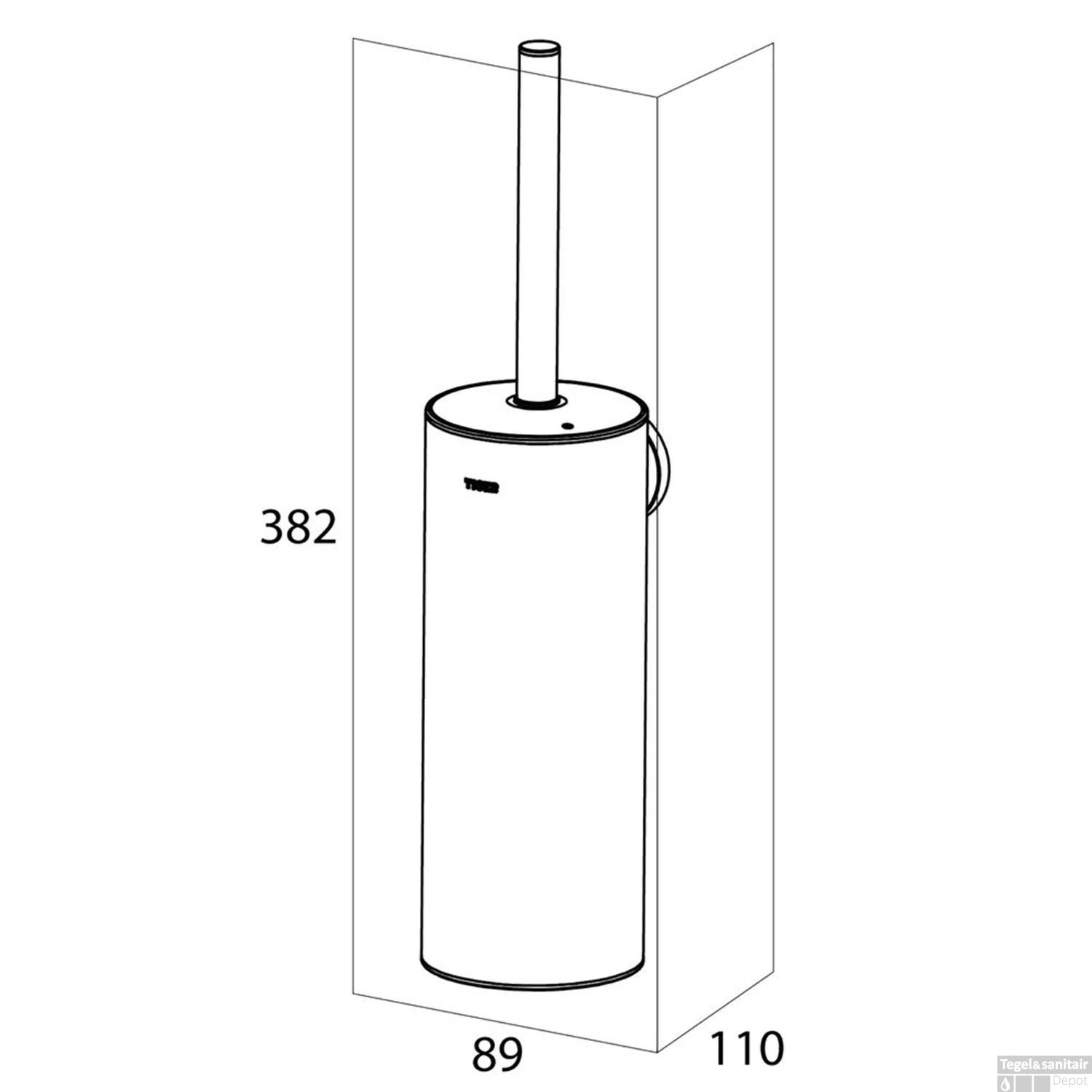 Tiger Noon Toiletborstel Met Houder Wandmodel Chroom 9x11x38 Cm - Afbeelding 5