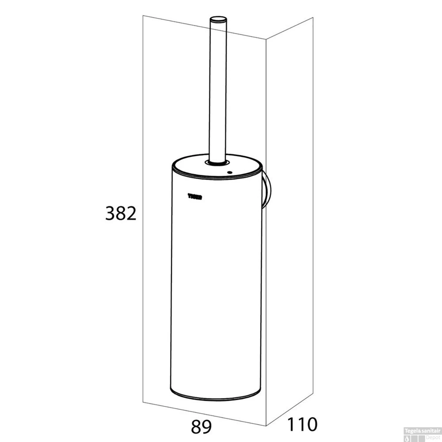 Tiger Noon Toiletborstel Met Houder Wandmodel Mat Zwart 9x11x38 Cm - Afbeelding 6