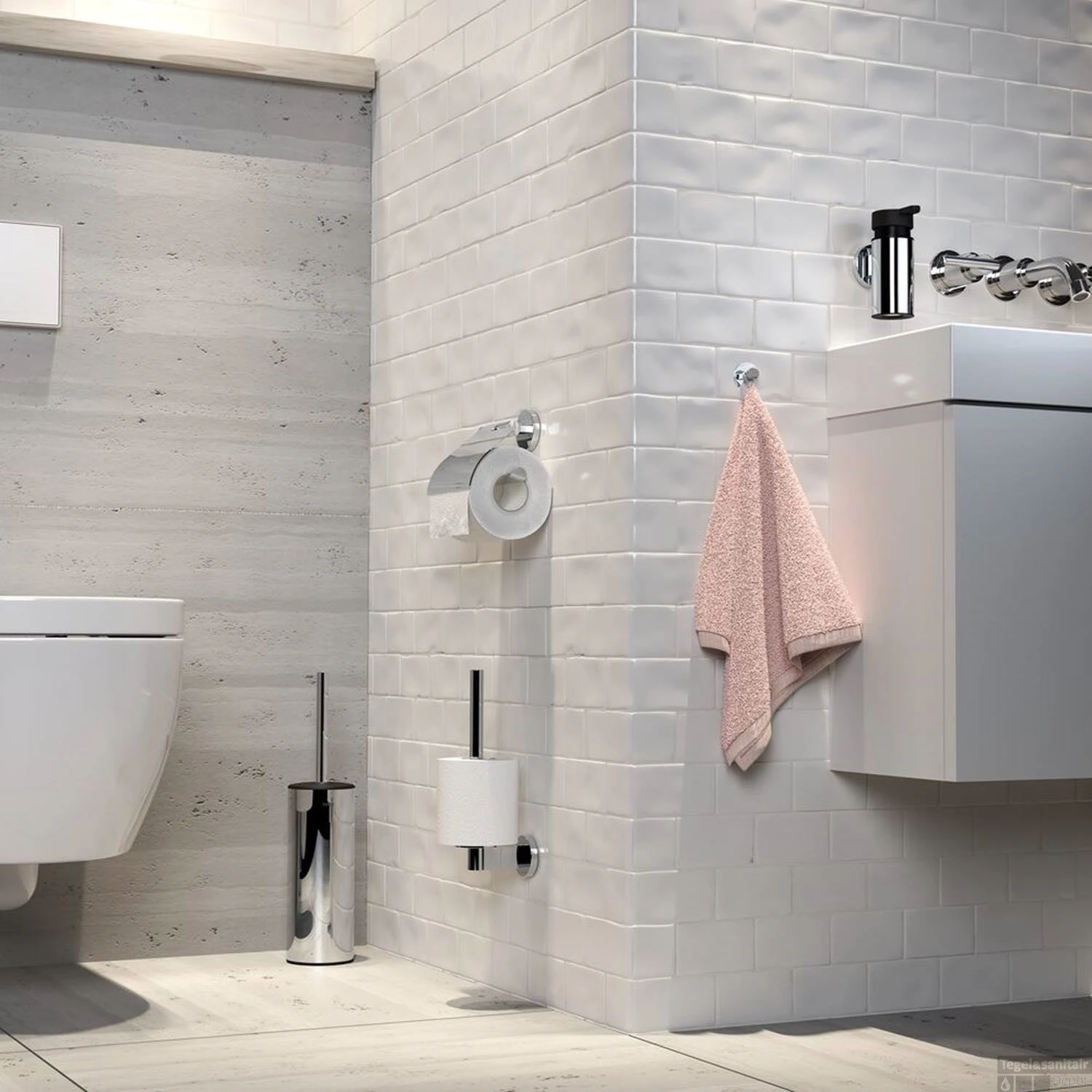 Tiger Noon Toiletrolhouder Met Klep Chroom - Afbeelding 3