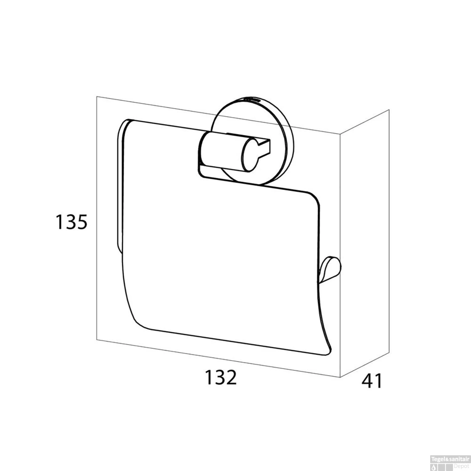 Tiger Noon Toiletrolhouder Met Klep Chroom - Afbeelding 4