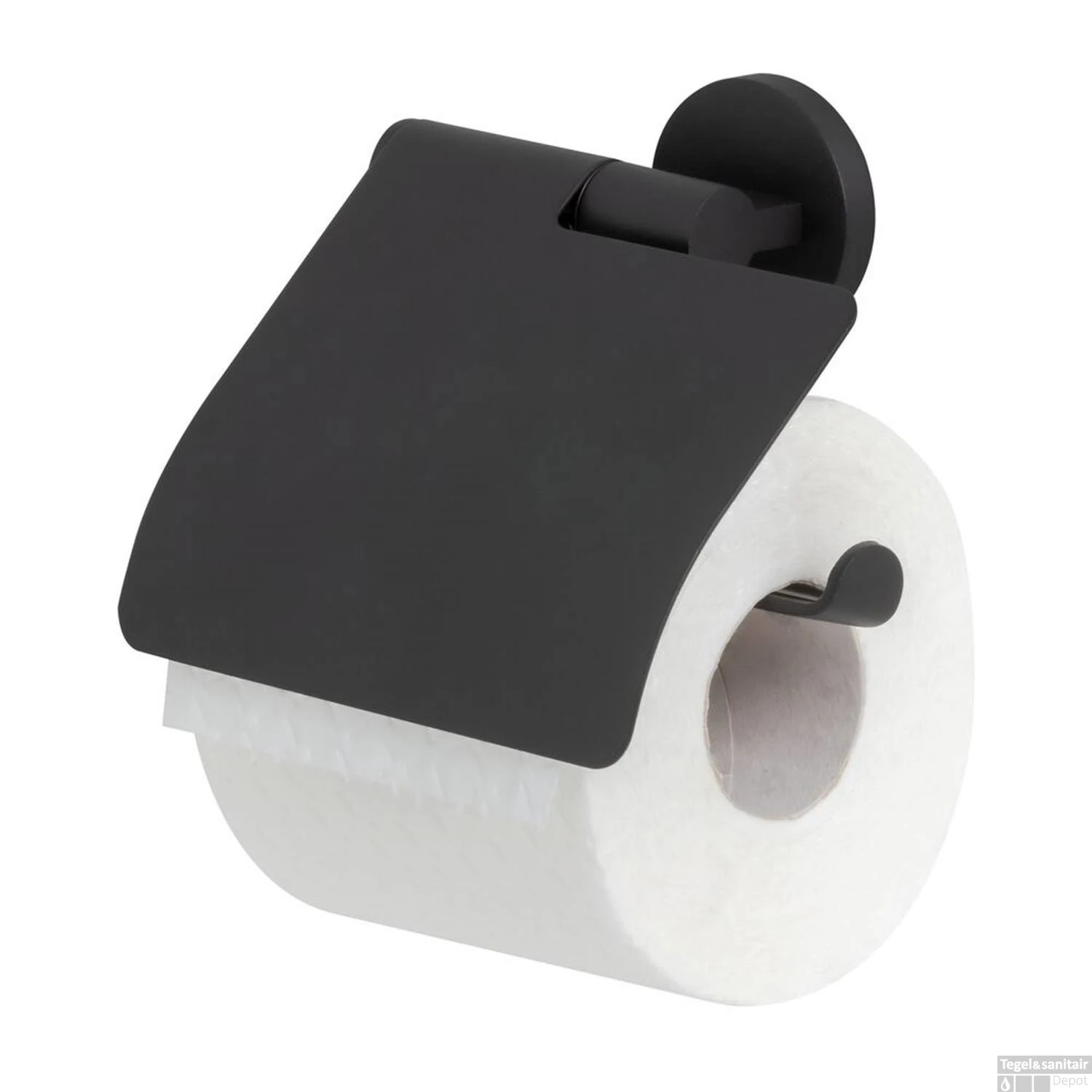 Tiger Noon Toiletrolhouder Met Klep Mat Zwart