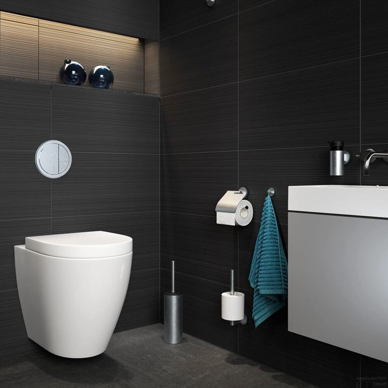 Tiger Noon Zeepdispenser Klein Wandmodel RVS Geborsteld 12x9.5x5 Cm - Afbeelding 4