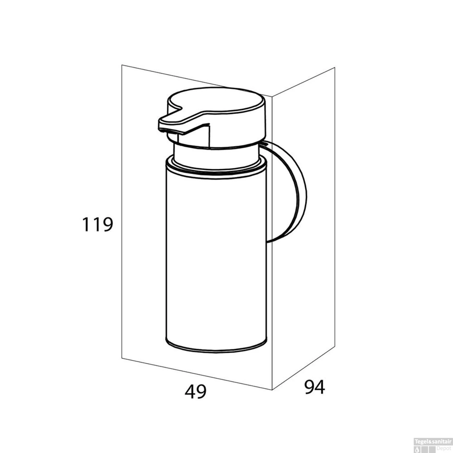 Tiger Noon Zeepdispenser Klein Wandmodel RVS Geborsteld 12x9.5x5 Cm - Afbeelding 5
