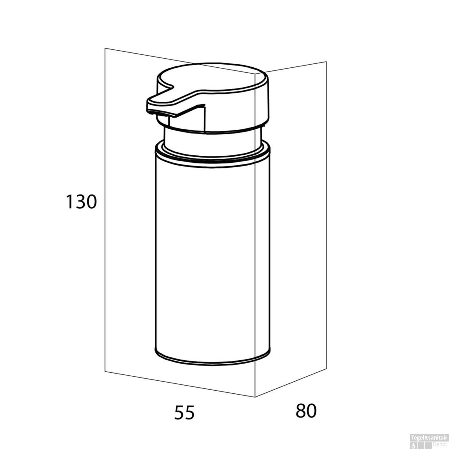 Tiger Noon Zeepdispenser Vrijstaand RVS Chroom 13x8x5.5 Cm - Afbeelding 4