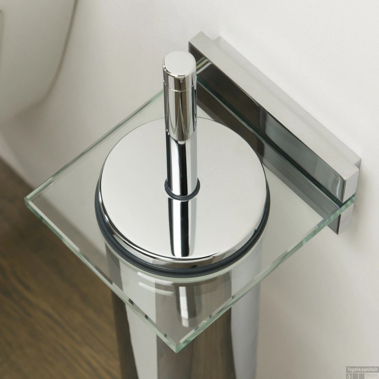 Toiletborstelgarnituur Tiger Safira Chroom Glas - Afbeelding 3