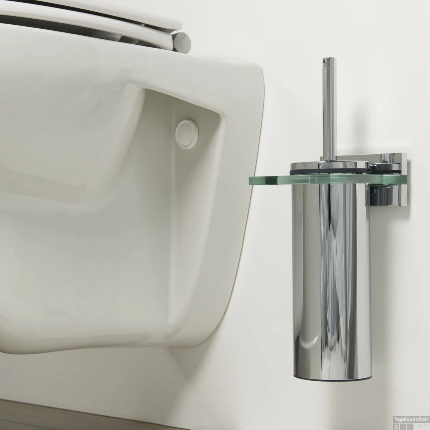 Toiletborstelgarnituur Tiger Safira Chroom Glas - Afbeelding 2