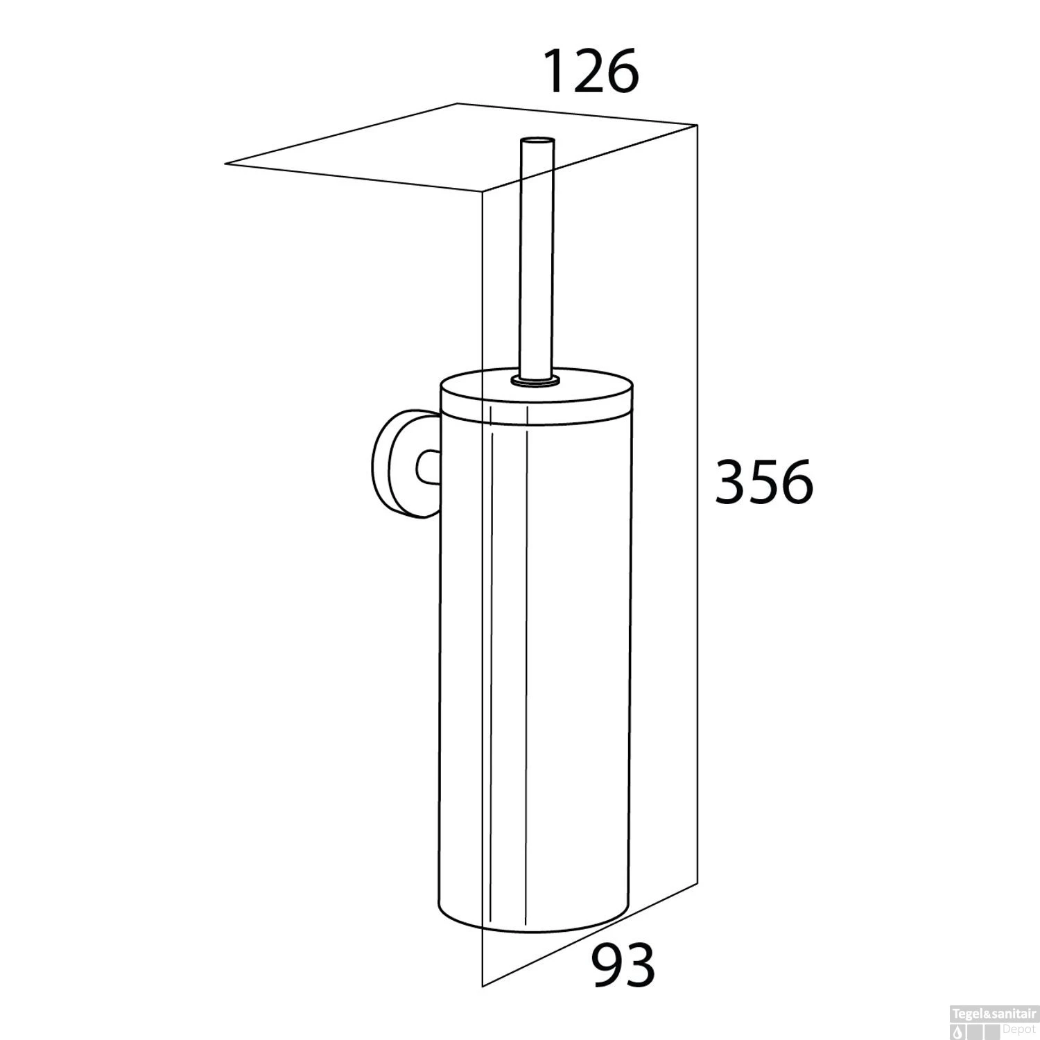 Toiletborstelhouder Tiger Boston Muur RVS Geborsteld 35.6 Cm - Afbeelding 3