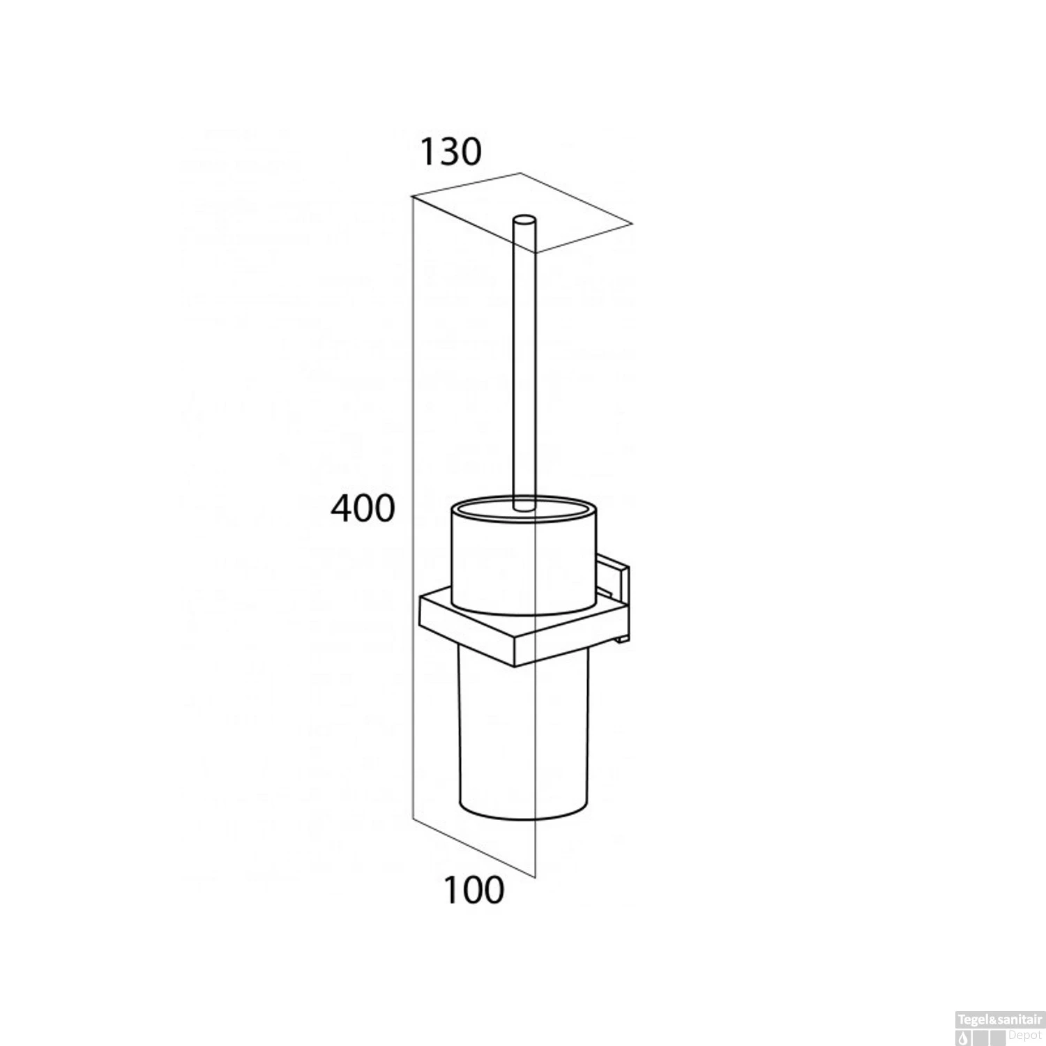 Toiletborstelhouder Tiger Items Muur Chroom - Afbeelding 2