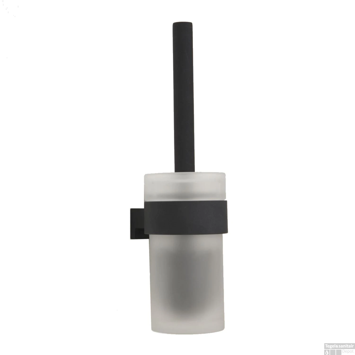 Toiletborstelhouder Tiger Bold Muur Glas/Mat Zwart 33.9 Cm - Afbeelding 3