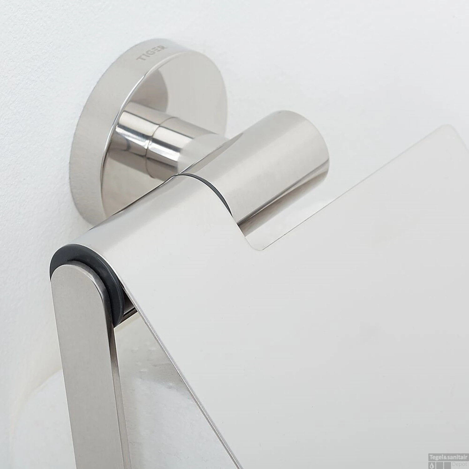 Toiletrolhouder Tiger Boston Met Klep RVS Glans - Afbeelding 4